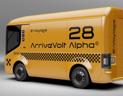 Free Electric Van 3D mockup. Create presentations using Online Mockup Generator