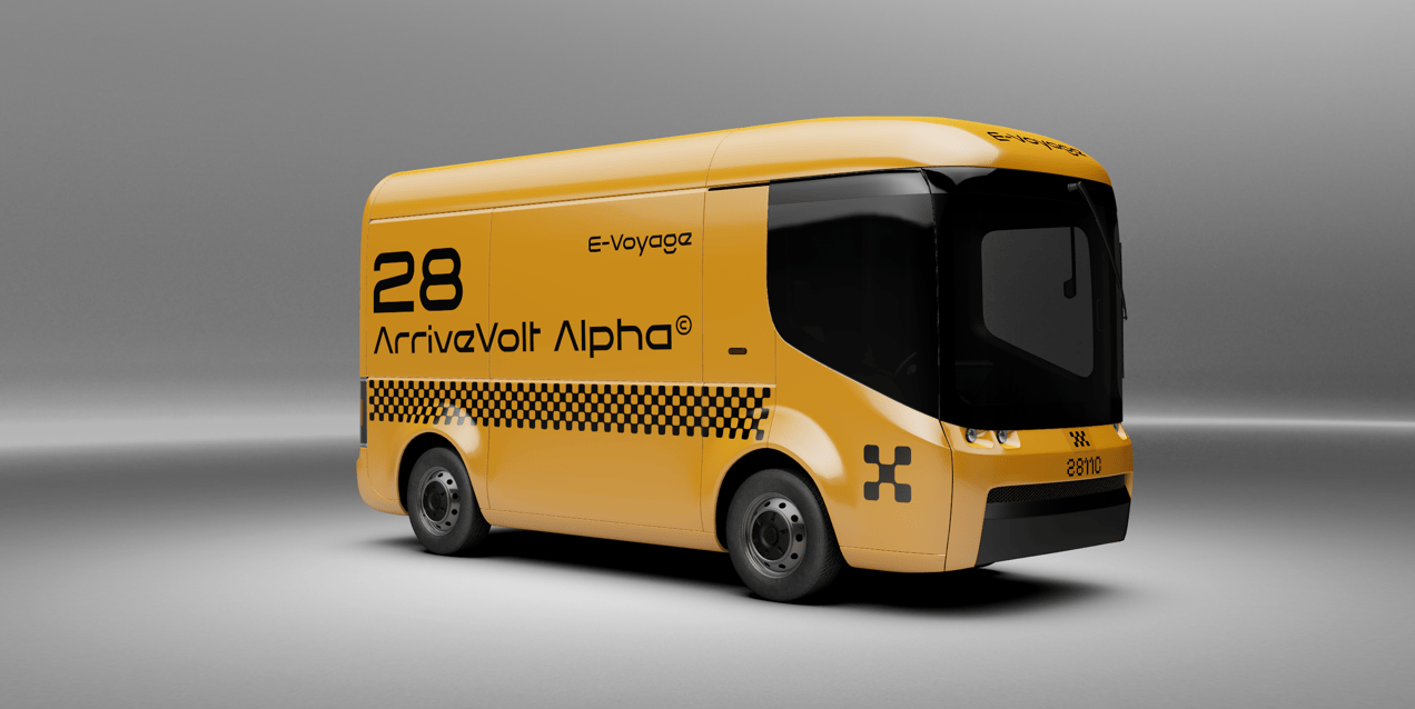Free Electric Van 3D mockup. Create presentations using Online Mockup Generator