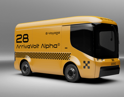 Free Electric Van 3D mockup. Create presentations using Online Mockup Generator