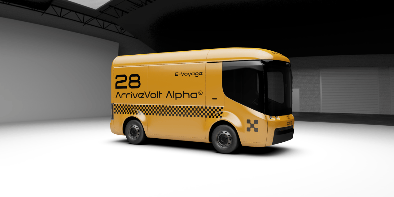 Free Electric Van 3D mockup. Create presentations using Online Mockup Generator