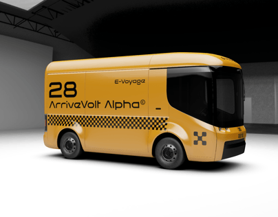 Free Electric Van 3D mockup. Create presentations using Online Mockup Generator