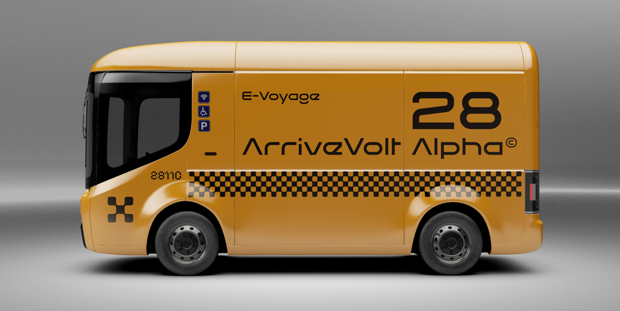 Free Electric Van 3D mockup. Create presentations using Online Mockup Generator