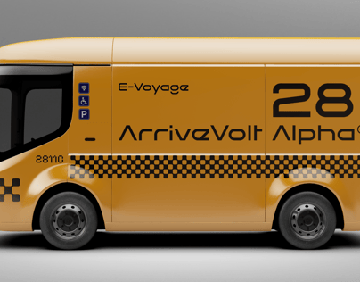Free Electric Van 3D mockup. Create presentations using Online Mockup Generator