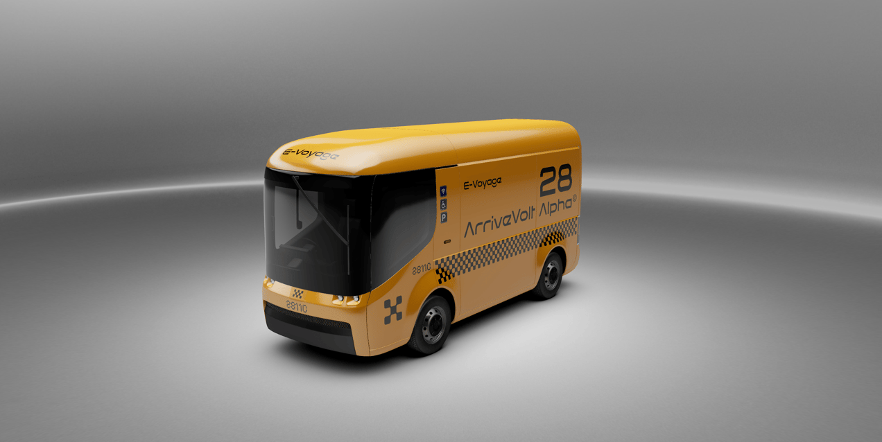 Free Electric Van 3D mockup. Create presentations using Online Mockup Generator