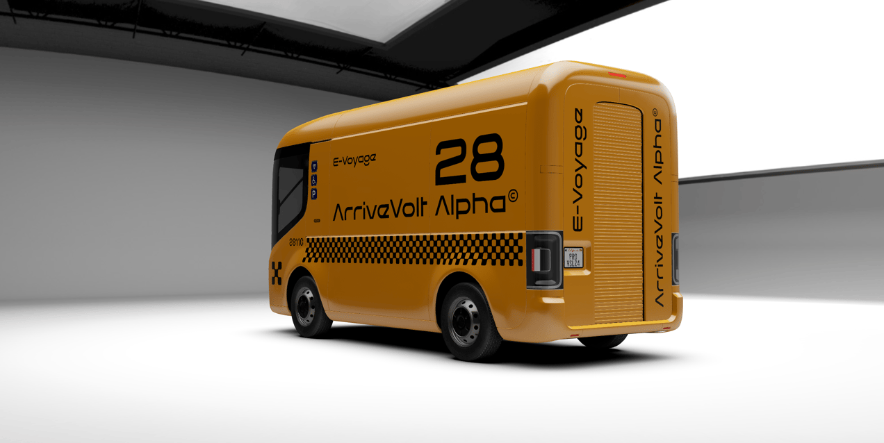 Free Electric Van 3D mockup. Create presentations using Online Mockup Generator