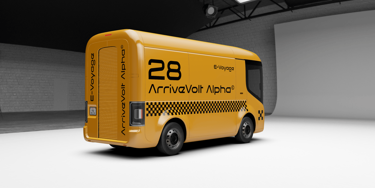 Free Electric Van 3D mockup. Create presentations using Online Mockup Generator