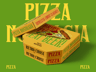 Free Pizza Box 3D mockup. Create presentations using Online Mockup Generator.