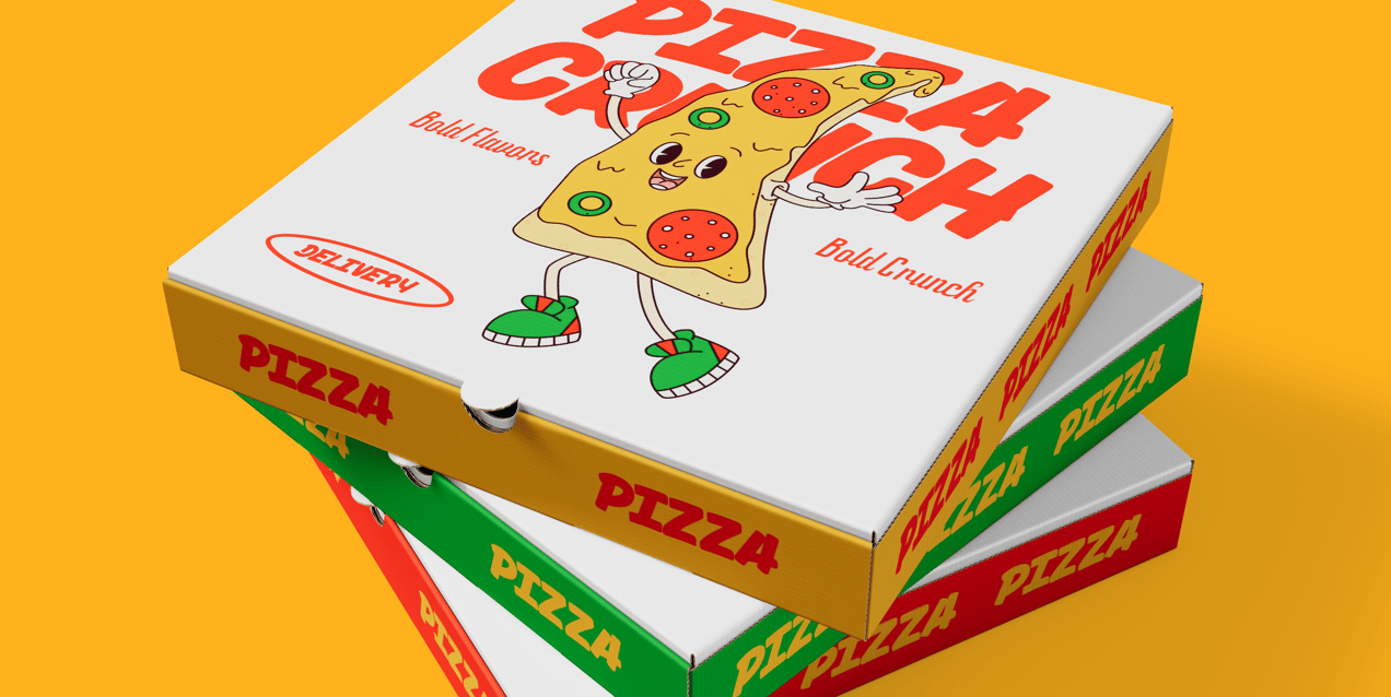 Free Pizza Box 3D mockup. Create presentations using Online Mockup Generator.