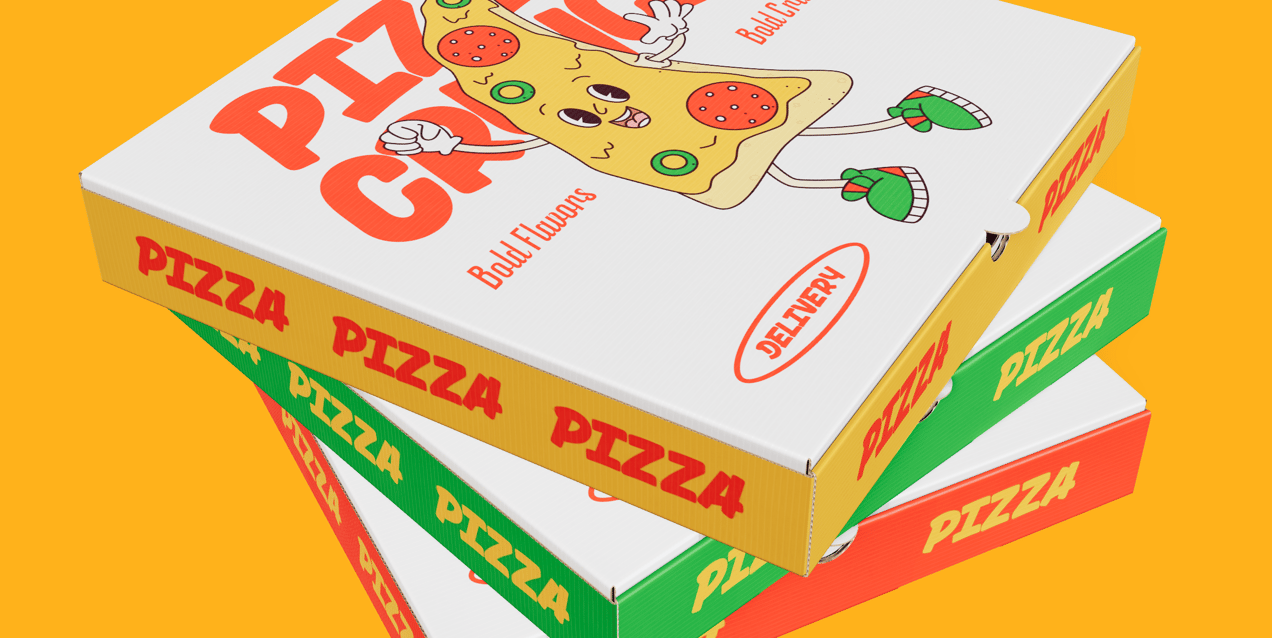 Free Pizza Box 3D mockup. Create presentations using Online Mockup Generator.