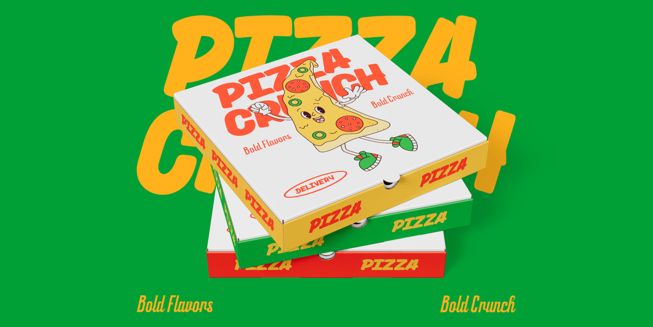 Free Pizza Box 3D mockup. Create presentations using Online Mockup Generator.