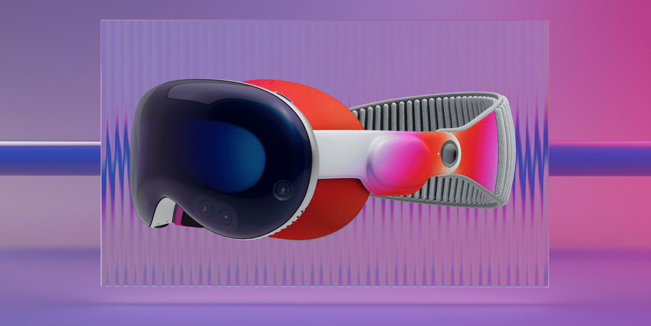 Free Apple Vision Pro AR Headset 3D mockup. Create presentations using Online Mockup Generator.