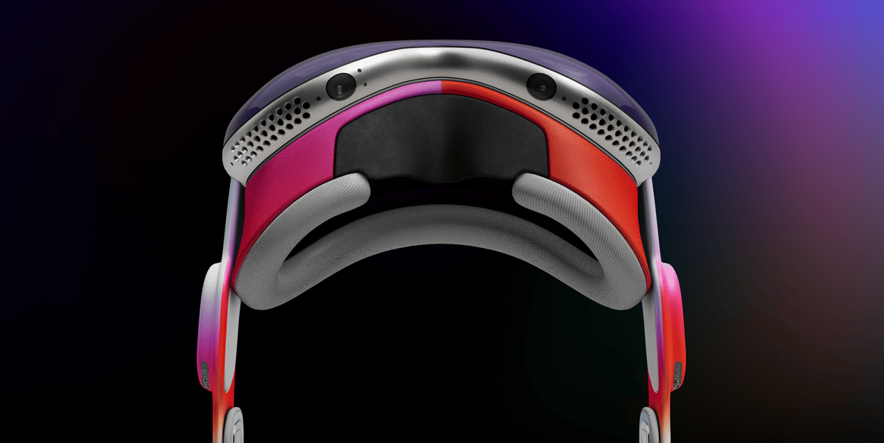 Free Apple Vision Pro AR Headset 3D mockup. Create presentations using Online Mockup Generator.