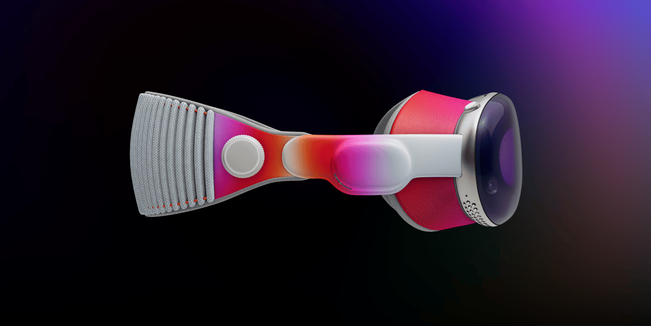Free Apple Vision Pro AR Headset 3D mockup. Create presentations using Online Mockup Generator.