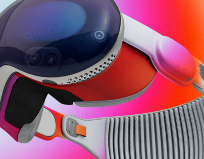 Free Apple Vision Pro AR Headset 3D mockup. Create presentations using Online Mockup Generator.