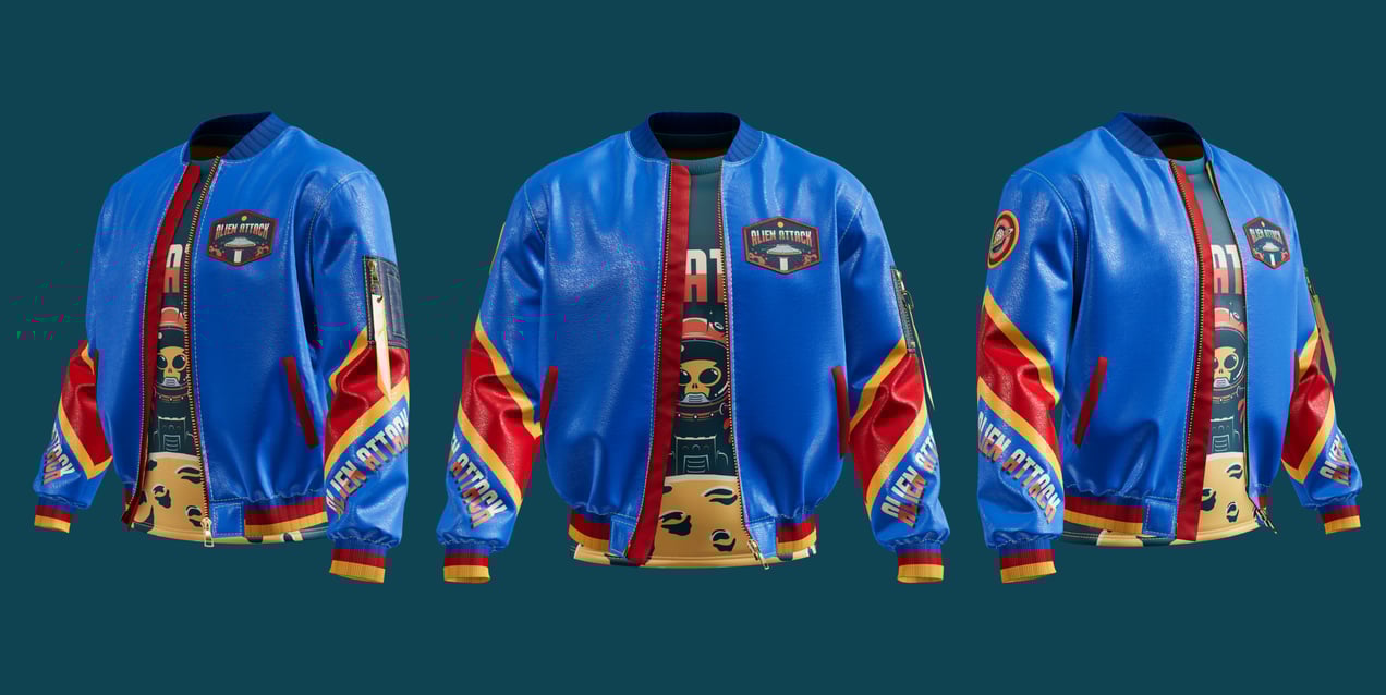 Free Bomber Jacket 3D mockup. Create presentations using Online Mockup Generator.