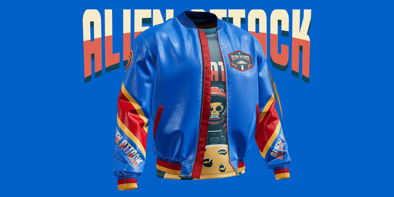 Free Bomber Jacket 3D mockup. Create presentations using Online Mockup Generator.