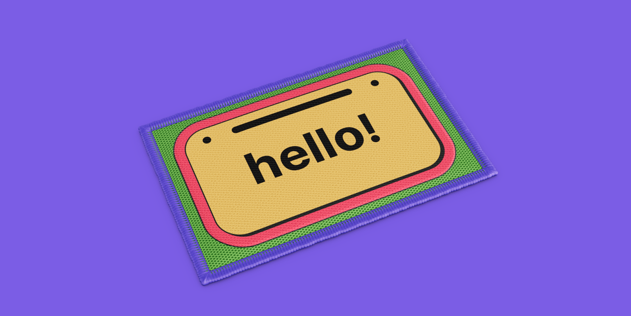Free Patch 3D mockup. Create presentations using Online Mockup Generator.