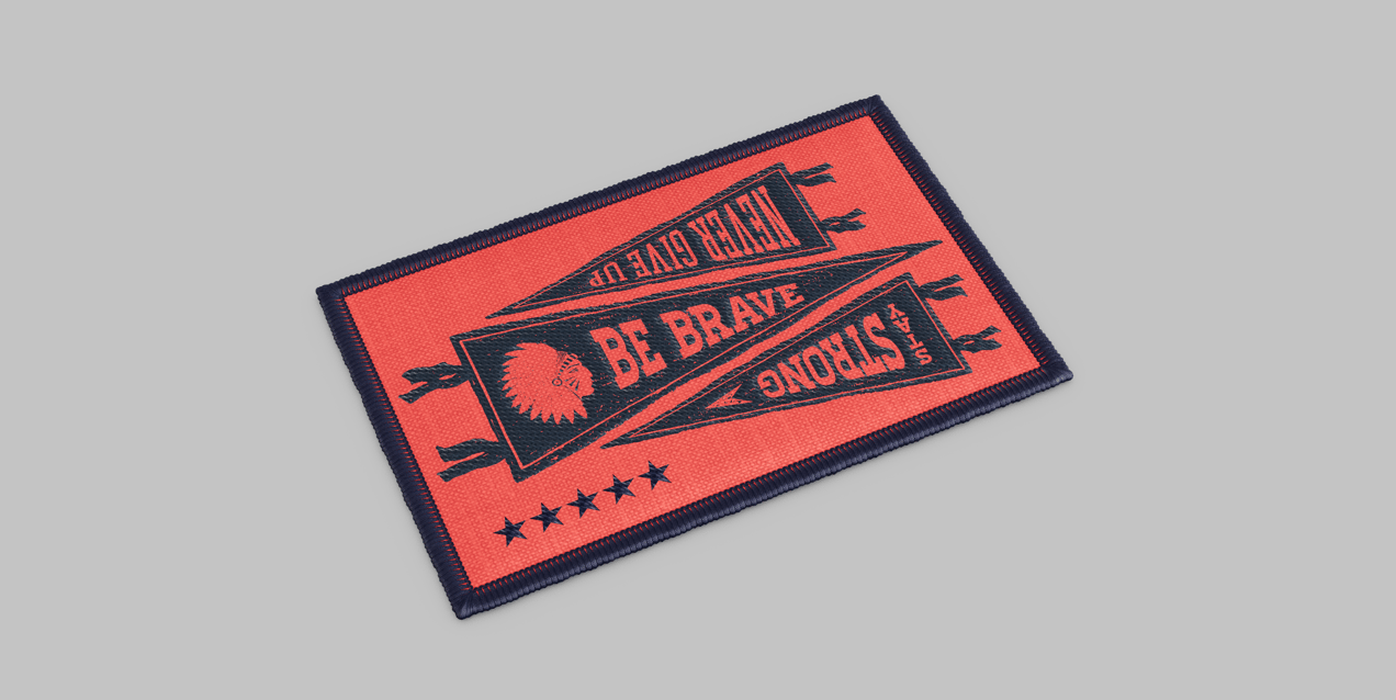 Free Patch 3D mockup. Create presentations using Online Mockup Generator.