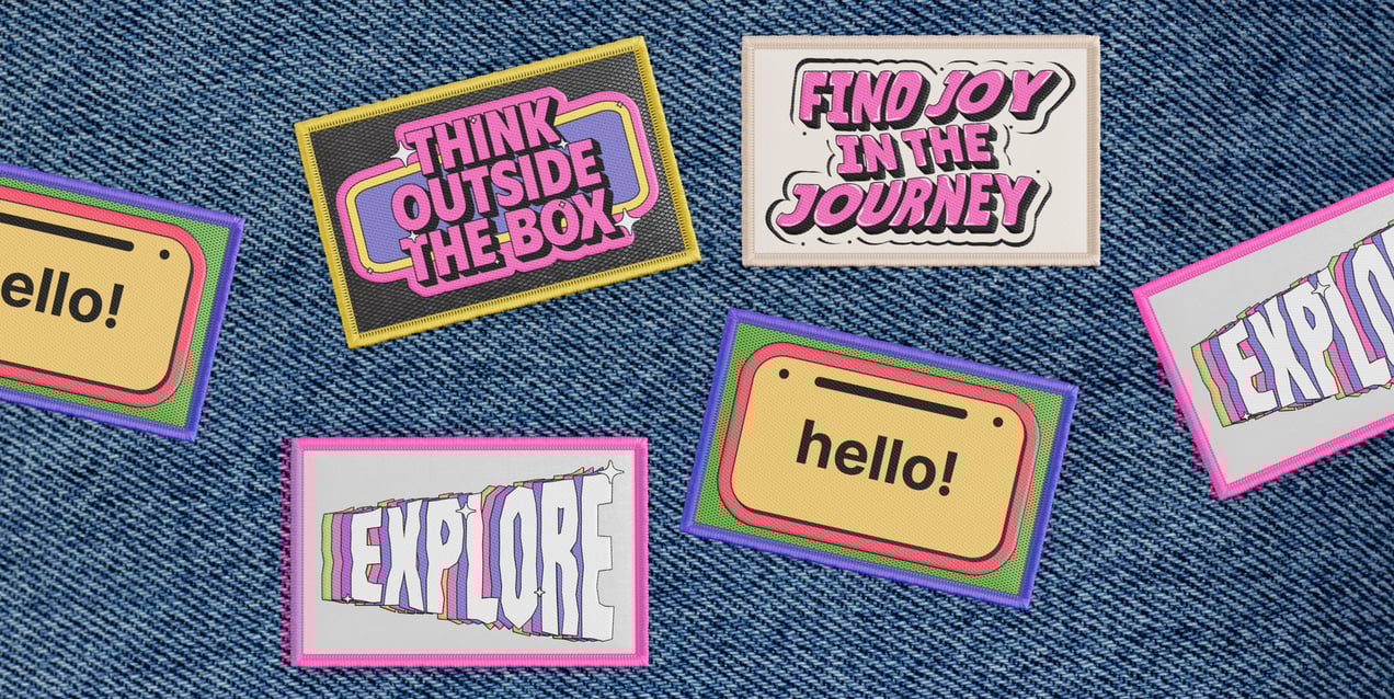 Free Patch 3D mockup. Create presentations using Online Mockup Generator.