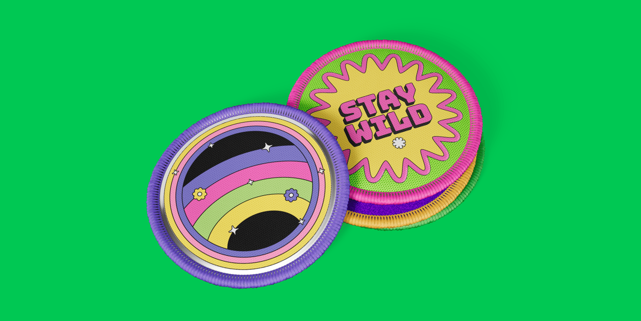 Free Patch 3D mockup. Create presentations using Online Mockup Generator.