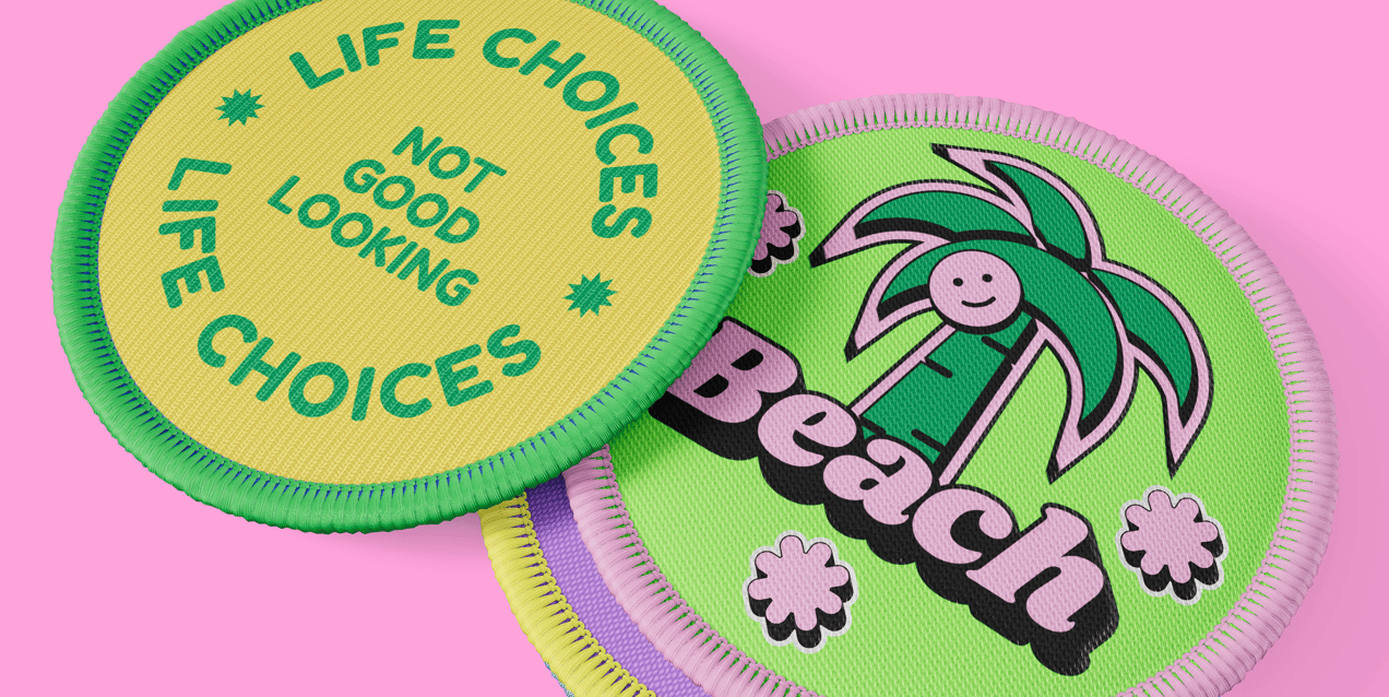 Free Patch 3D mockup. Create presentations using Online Mockup Generator.