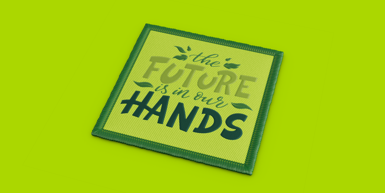 Free Patch 3D mockup. Create presentations using Online Mockup Generator.