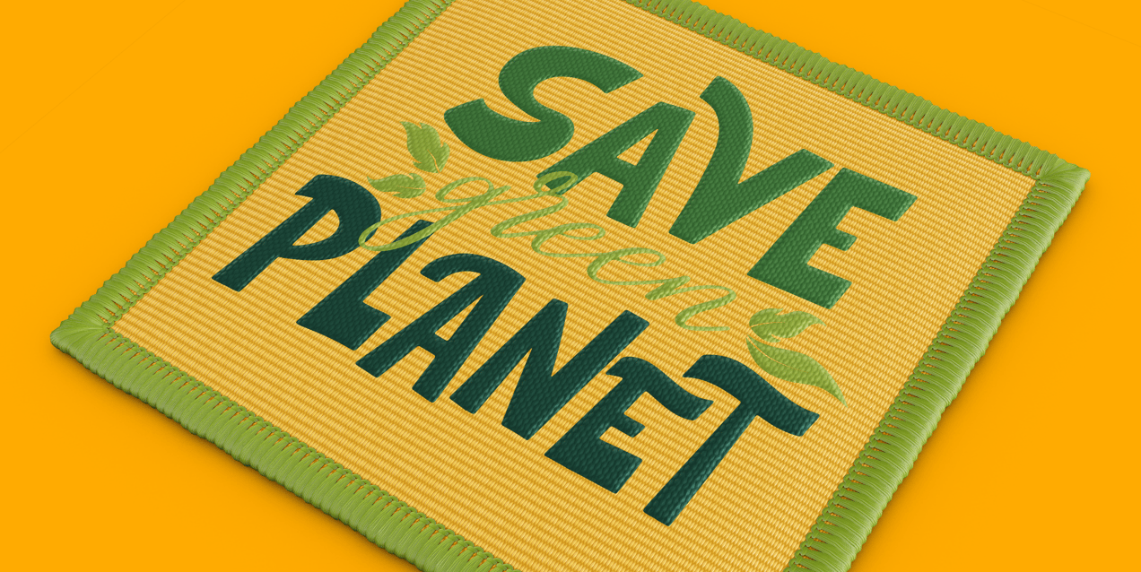 Free Patch 3D mockup. Create presentations using Online Mockup Generator.