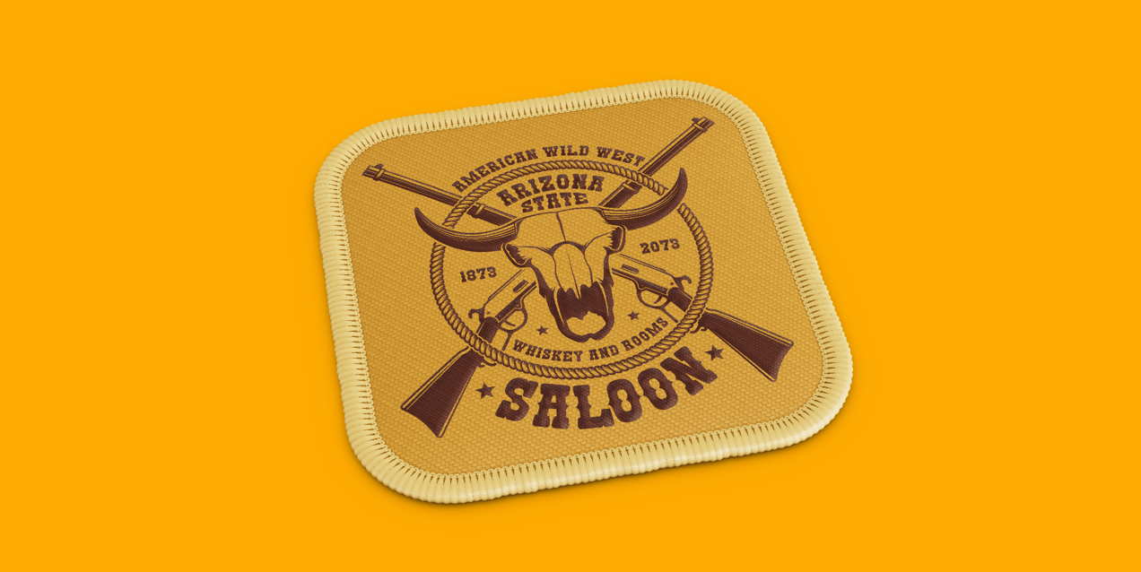 Free Patch 3D mockup. Create presentations using Online Mockup Generator.