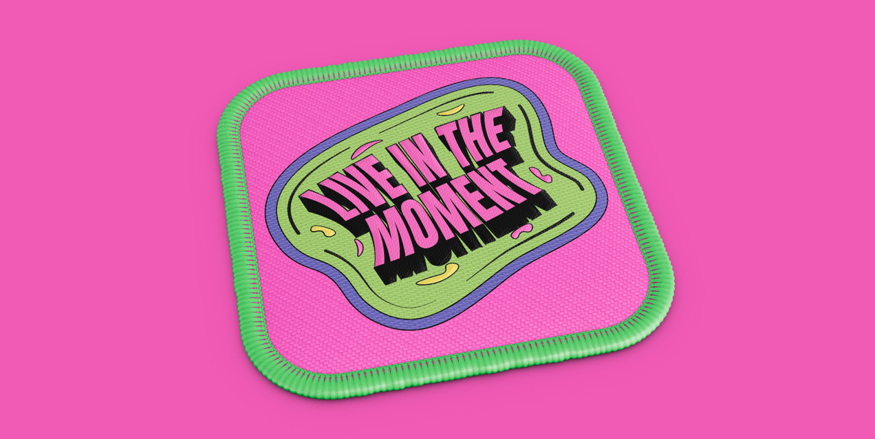 Free Patch 3D mockup. Create presentations using Online Mockup Generator.