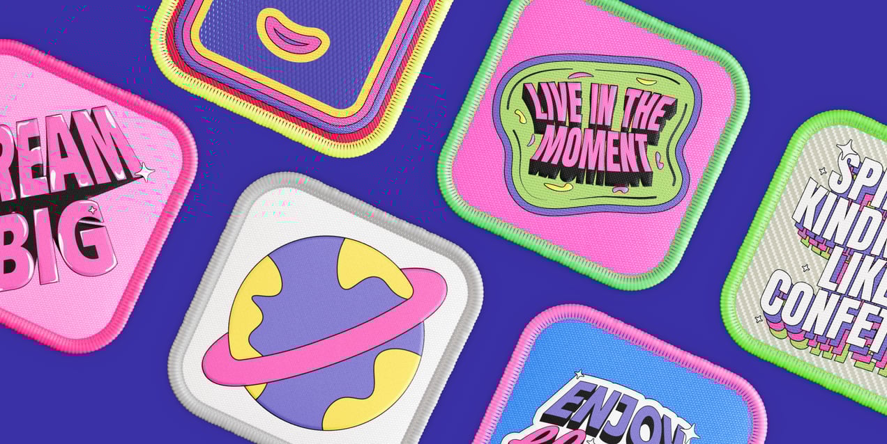 Free Patch 3D mockup. Create presentations using Online Mockup Generator.