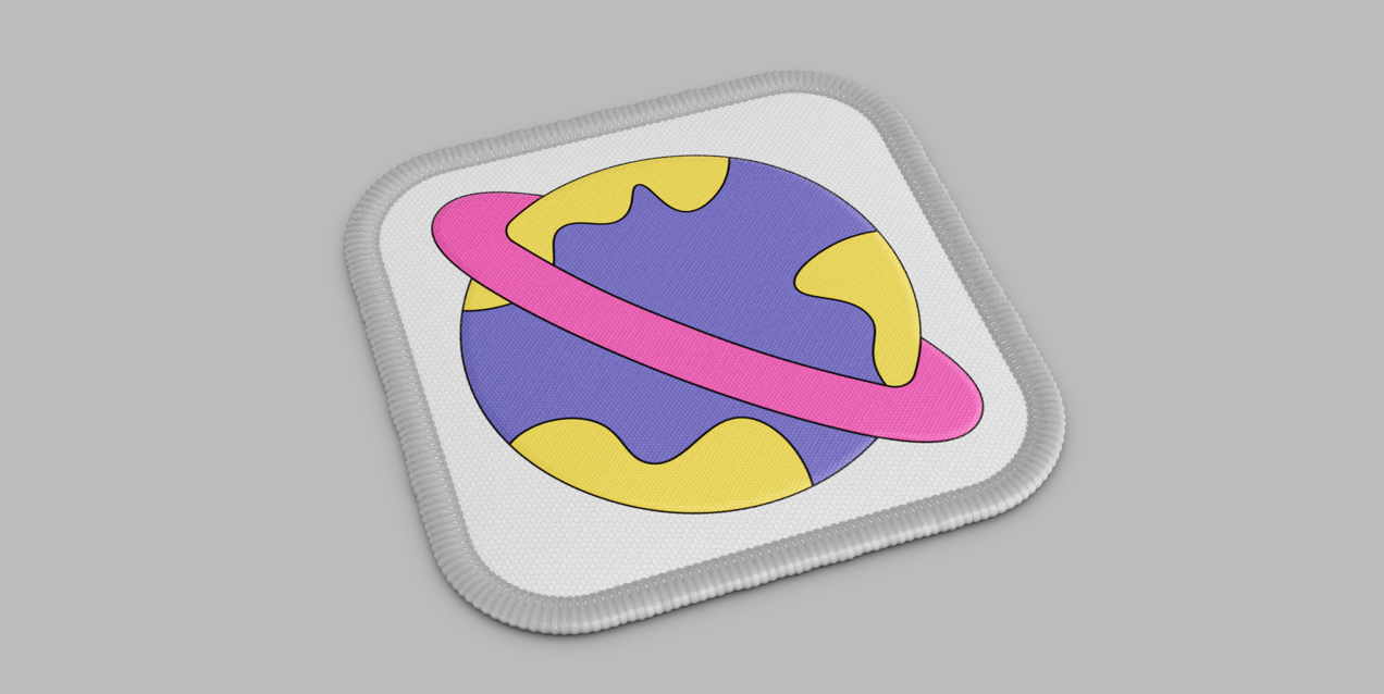 Free Patch 3D mockup. Create presentations using Online Mockup Generator.