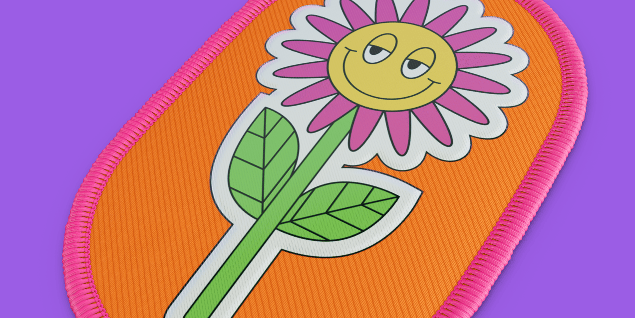 Patch 3D mockup. Create presentations using Online Mockup Generator.