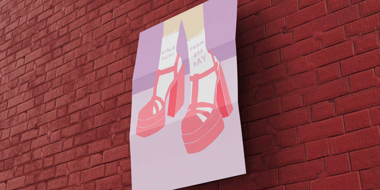 Free Poster 3D mockup. Create presentations using Online Mockup Generator.