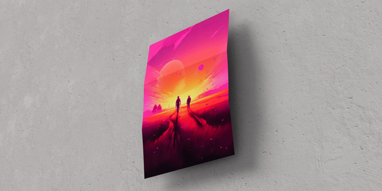 Free Poster 3D mockup. Create presentations using Online Mockup Generator.