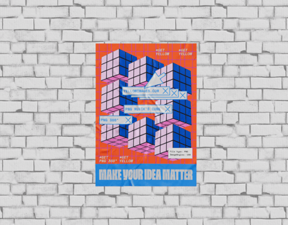 Free Poster 3D mockup. Create presentations using Online Mockup Generator.