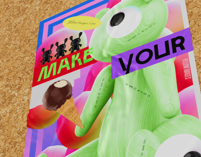 Free Poster 3D mockup. Create presentations using Online Mockup Generator.