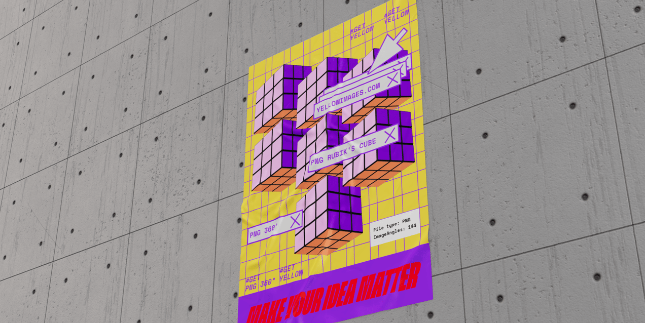 Free Poster 3D mockup. Create presentations using Online Mockup Generator.