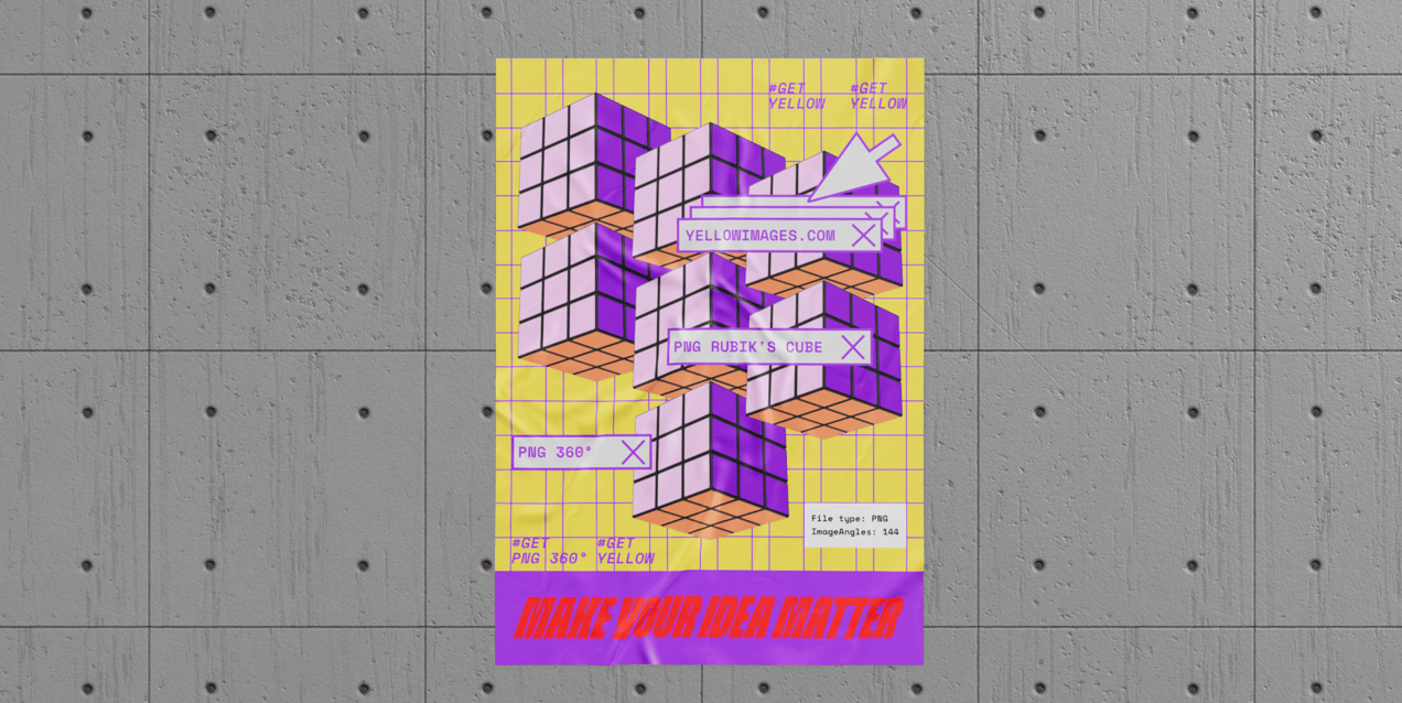 Free Poster 3D mockup. Create presentations using Online Mockup Generator.