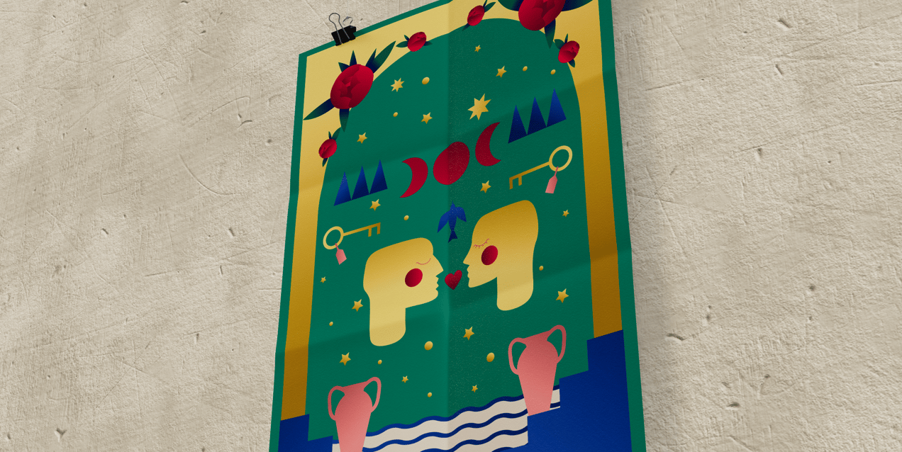 Free Poster 3D mockup. Create presentations using Online Mockup Generator.