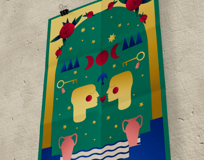 Free Poster 3D mockup. Create presentations using Online Mockup Generator.