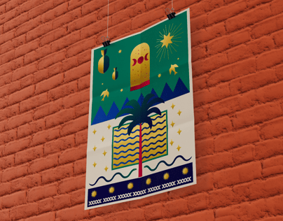 Free Poster 3D mockup. Create presentations using Online Mockup Generator.