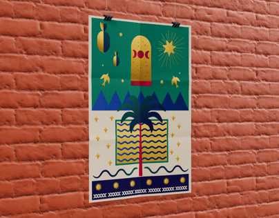 Free Poster 3D mockup. Create presentations using Online Mockup Generator.