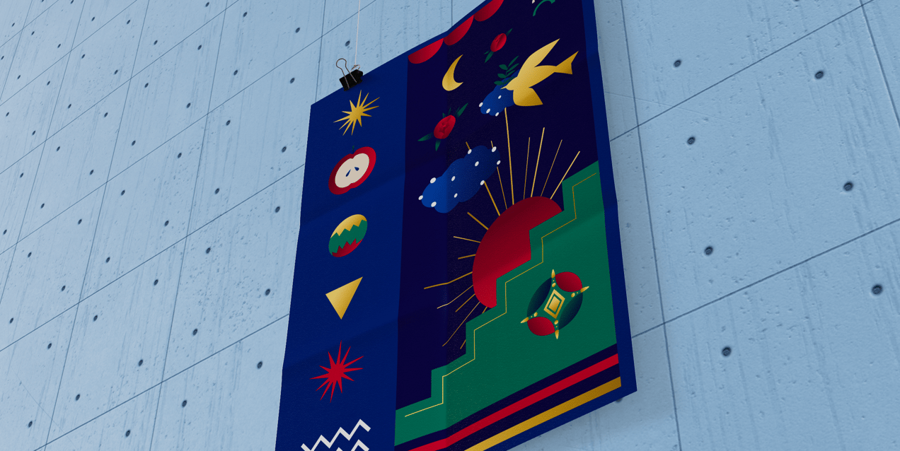 Free Poster 3D mockup. Create presentations using Online Mockup Generator.