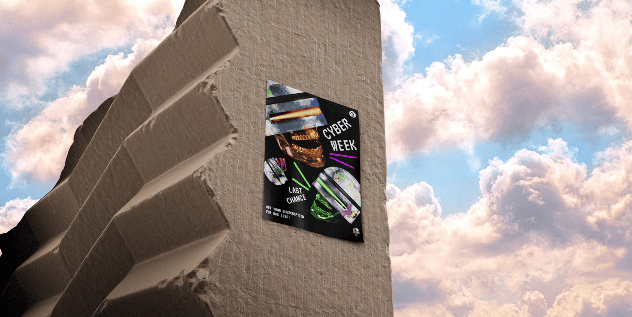 Free Poster 3D mockup. Create presentations using Online Mockup Generator.