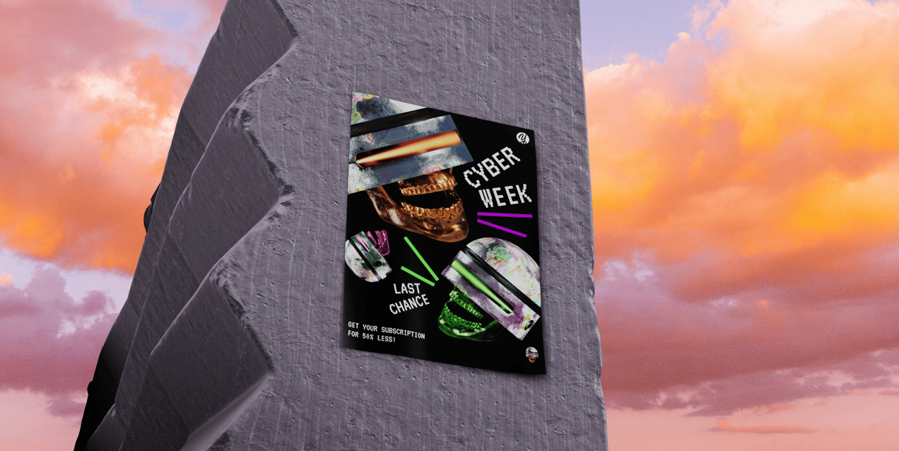Free Poster 3D mockup. Create presentations using Online Mockup Generator.