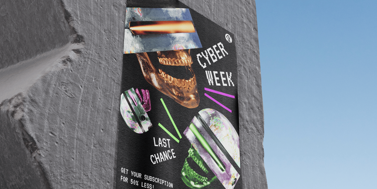 Free Poster 3D mockup. Create presentations using Online Mockup Generator.