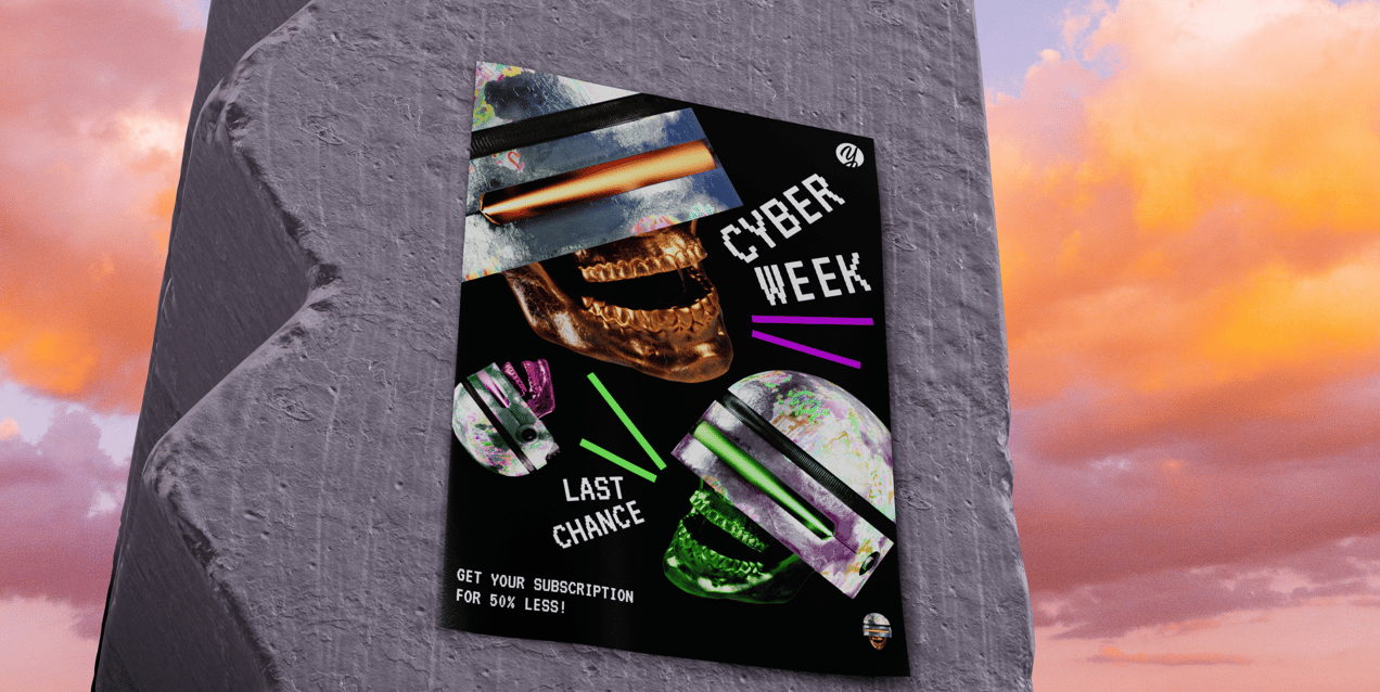 Free Poster 3D mockup. Create presentations using Online Mockup Generator.