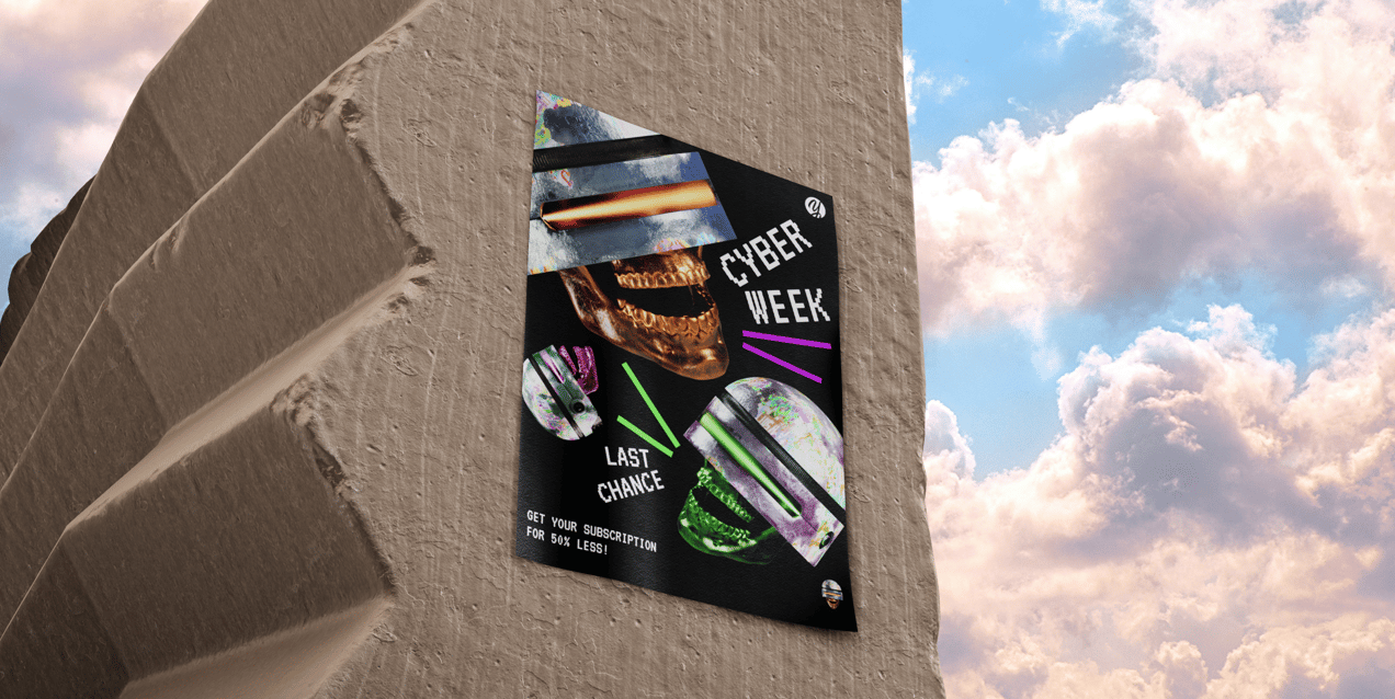 Free Poster 3D mockup. Create presentations using Online Mockup Generator.