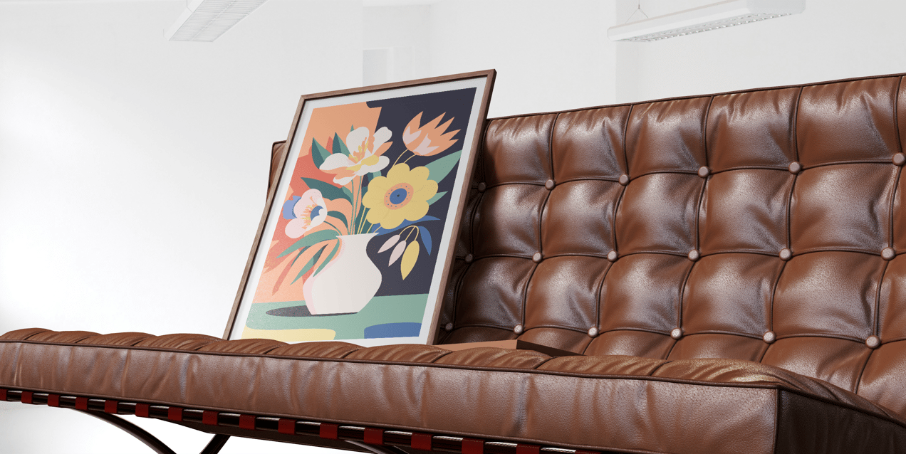 Free Poster 3D mockup. Create presentations using Online Mockup Generator.