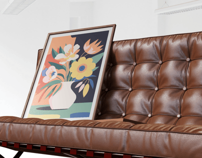 Free Poster 3D mockup. Create presentations using Online Mockup Generator.